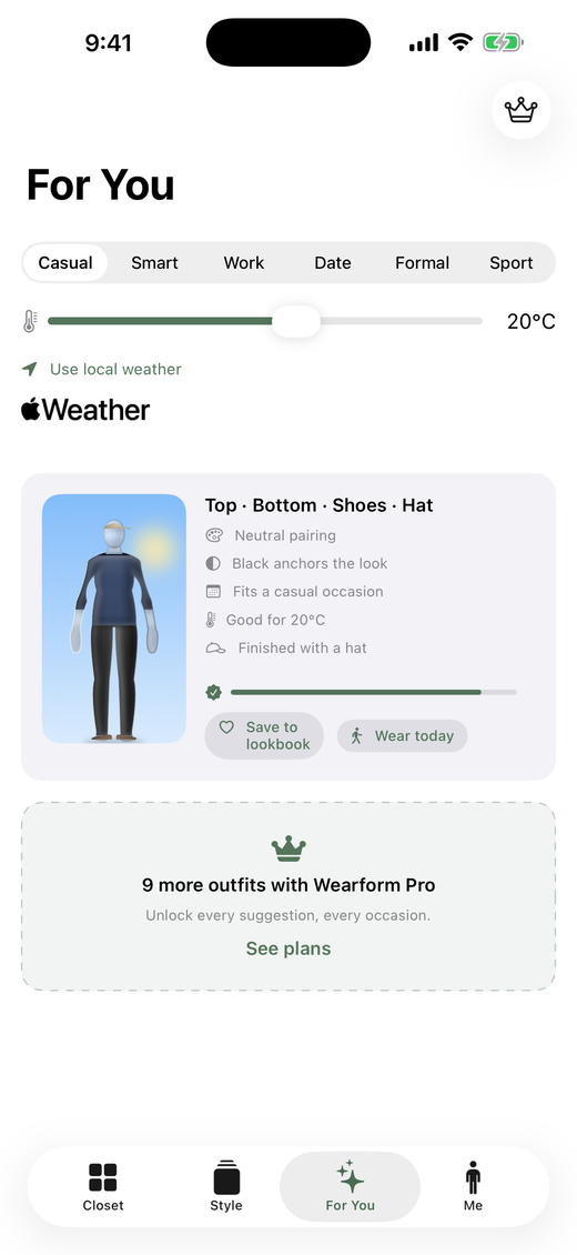 Weather-aware outfit suggestions that show their reasoning